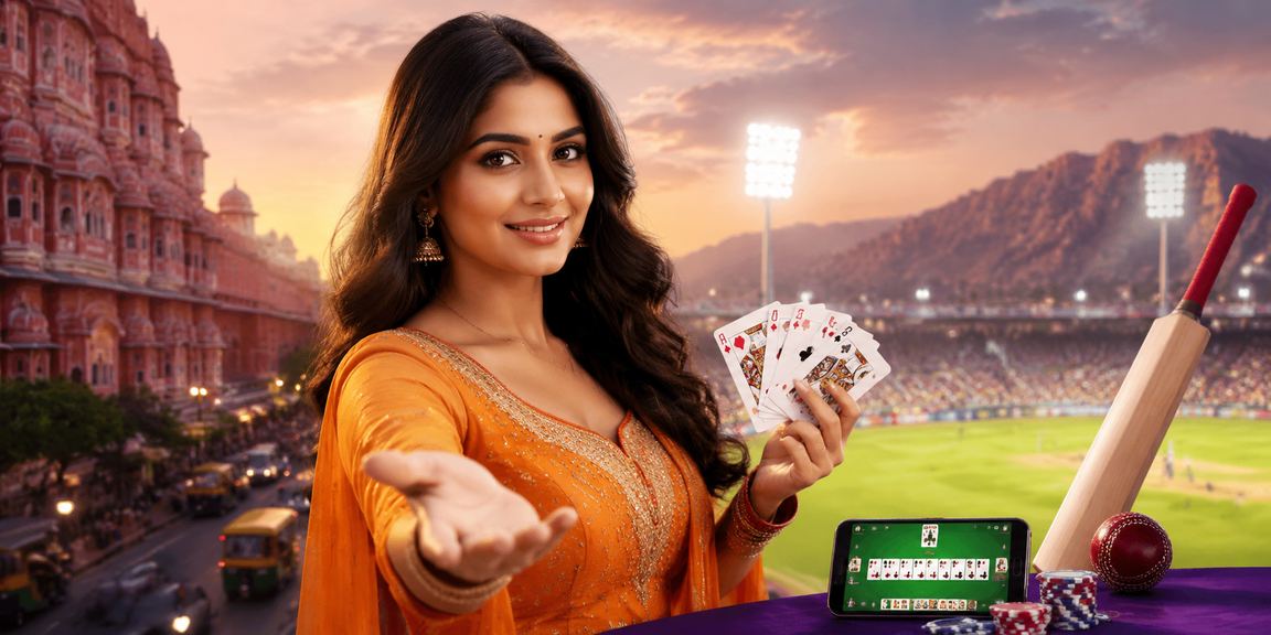 Jaipur cityscape with vibrant cricket betting signage
